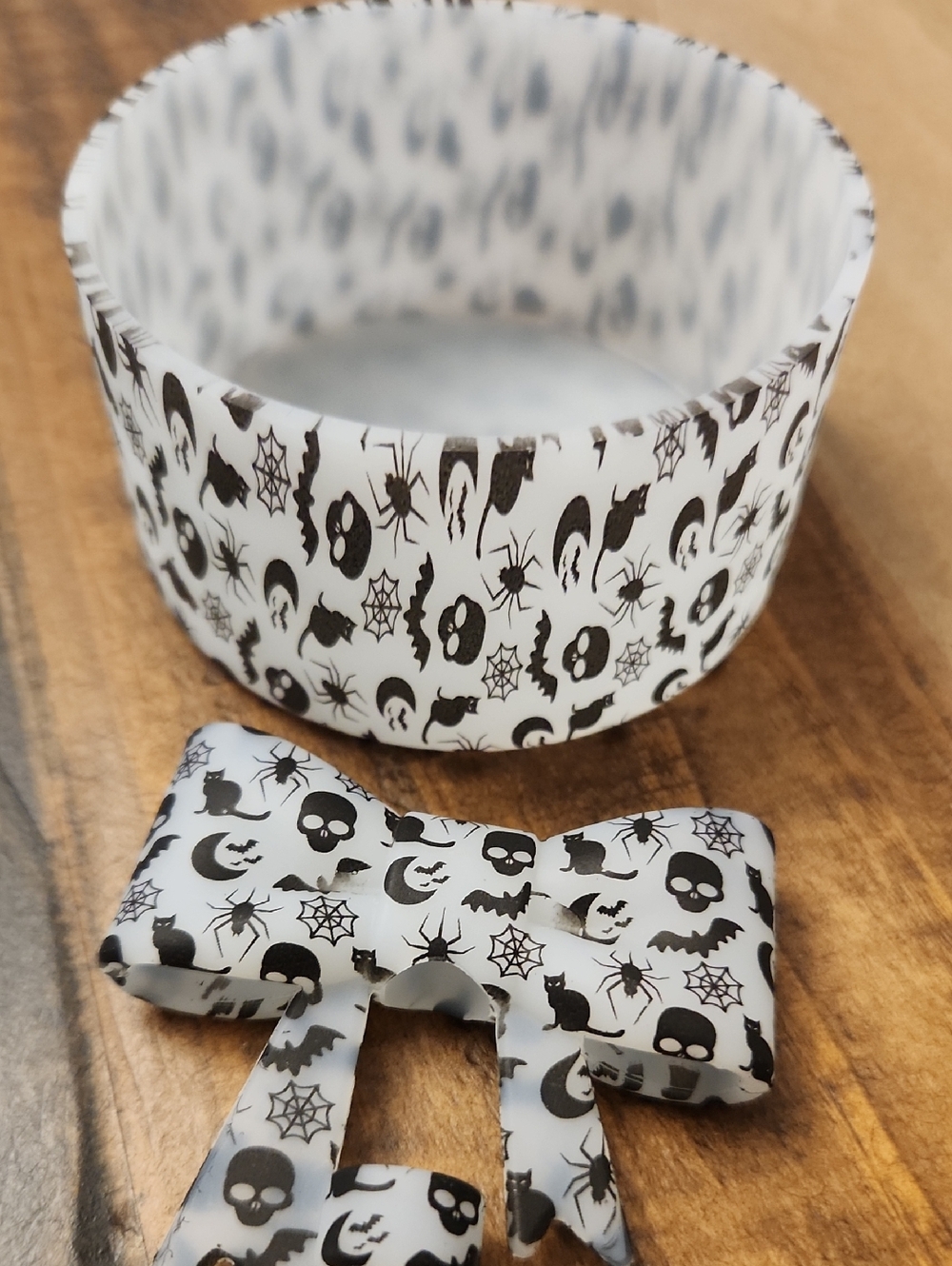 Stanley Halloween Black & White Straw Bow Topper and Boot